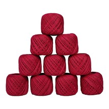 Cotton Crochet Thread Hand Sewing Mercerized Yarn Dark Pink Knitting Embroidery - £13.36 GBP