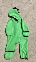 Cuddle Club Hooded Fleece Bunting w/Dino Spine, Green/Navy - 6-12 mos (VGUC) - £9.99 GBP