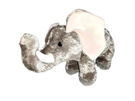 Grey Plush Elephant Pink Ears Aurora Small 12 Inch Stuffed Animal Soft Toy - $14.85