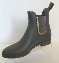 JACK ROGERS Ellie Glitter Detail Ankle Rain Boots, Gray (Size 7 M) - £23.94 GBP