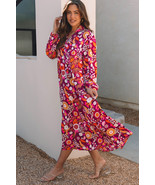 Purple Collared Tiered Flowy Long Dress - $37.18 CAD