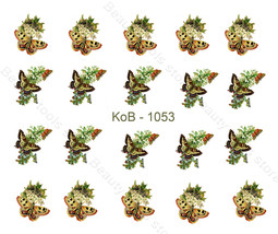 Nail Art Water Transfer Stickers Decal Pretty Flowers &amp; Butterflies KoB-1053 - £2.39 GBP