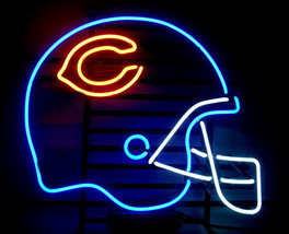 Chicago Bears Helmet Football Neon Sign 16&quot;x15&quot; - £109.61 GBP