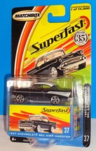 Matchbox 2004 SuperFast Series #37 1957 Chevrolet Bel Air Hardtop Black 1/15,000 - £9.39 GBP