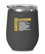 Wine Tumbler Stainless Steel Insulated  Funny Top 10 Rules of Capricorn  - $32.95