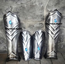 Blackened Steel Bracers &amp; Greaves: Medieval Knight Armor Set for Rolepla... - $3,269.40 MXN