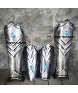 Blackened Steel Bracers &amp; Greaves: Medieval Knight Armor Set for Rolepla... - $250.76 CAD