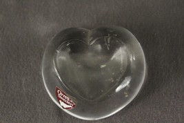 NOS Orrefors Sweden Round Crystal Heart Center AMOUR Miniature Paperweight - £8.72 GBP