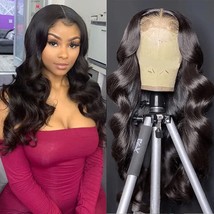 18 Inch Body Wave Closure Wigs Human Hair Body Wave 44 Lace Front Wigs Human Hai - £59.08 GBP