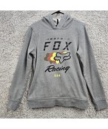 Fox Racing Sweater Womens Small Gray Hooded Pockets Pullover USA Sweater - £28.32 GBP