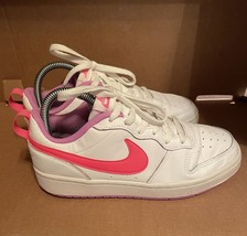Nike Court Borough Low 2 Youth 5Y White Pink Purple Girls Shoes BQ5448-111 - £23.58 GBP