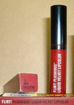Flirt RED STILETTO Plushious Liquid Velvet Lipcolor No 12 Balm Gloss Stick - $10.00