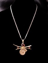 Vintage sterling modernist ammonite spider necklace - artist abstract Morganite  - £131.89 GBP