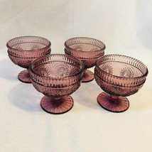 Set of 4 The Pioneer Woman Adeline Plum Embossed 4&quot; Footed Ice Cream Sun... - £31.47 GBP