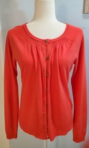 Women&#39;s New York &amp; Company Button Up Sweater Size L Orange Red - $12.00