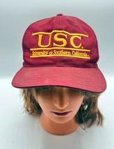 Vintage USC Trojans Red Burgundy Snapback Canvas Ball Cap - $48.38