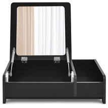 2-in-1 Compact Bay Window Makeup Dressing Table w/ Flip-Top Mirror - £94.43 GBP