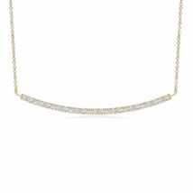 ANGARA Diamond Curved Bar Pendant Necklace in 14K Gold | (Grade-GVS2, 0.25 Ctw) - £987.54 GBP