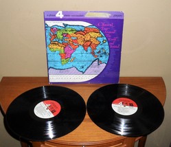 Vintage A Musical Tour Around The World &amp; Beyond Double Vinyl Compilation Record - £19.23 GBP