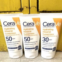 CeraVe Hydrating Mineral Sunscreen Body Lotion SPF 30 5 oz. - 3 pack - £23.52 GBP