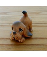 Cute vintage bowing grumpy hound dog beagle ceramic figurine - $15.00