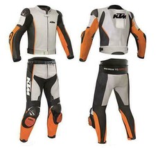 Men&#39;s Ktm Rider Motorcycle / Motorbike Racing 1 Piece Or 2 Piece Leather Suit - £226.07 GBP