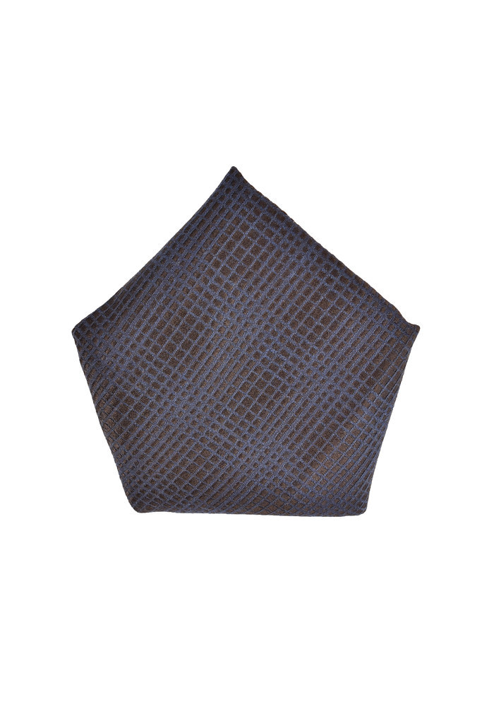 Primary image for ARMANI COLLEZIONI Mens Pocket Square Geometrical Blue Size 13" X 13" 00036 