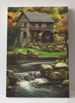 Scenic Cabin And Watermill Canvas Print Framed 16&quot; x 24&quot; Wall Art - £13.29 GBP