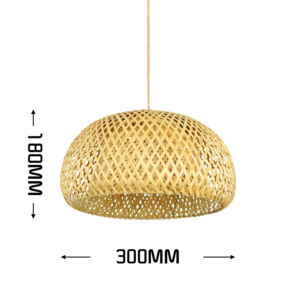 Hand  Bamboo Pendant Lights Chinese Style Rural Weaving Hanging Lamp Garden Rest - £190.25 GBP