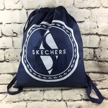 Skechers Drawstring Backpack Navy Blue Gym Bag Reusable Tote 20”X17” - £6.25 GBP