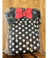 Disney Minnie Mouse Black Polka Dot Bow Crossbody Bag 8”X5” - €34,49 EUR