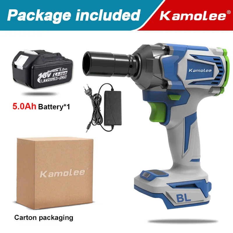 Kamolee Electric Wrench DTW500 Brushless Cordless 1200 N.m Included Batt... - £273.02 GBP