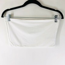 Topshop Bandeau Tube Top Ribbed Stretch White Size 8 - £11.39 GBP