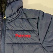 NFL Team Apparel Patriots Youth Sz Medium (10/12) Puffer Hooded Jacket Coat Blue image 13