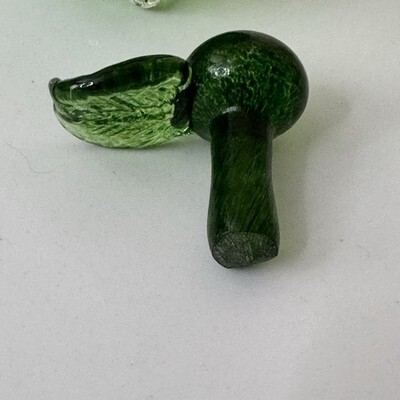 Plow & Hearth Indoor Green Crackle Glass Footed Fruit Fly Trap Art Glass Item image 3