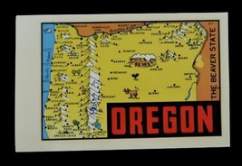 Vtg Oregon Beaver State Luggage Sticker Lindgren Turner NOS Car Decal Tr... - $14.99