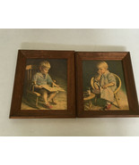 Framed  James Ingwersen art prints Gretchen Gary boy reading girl eating - $21.73