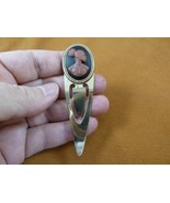 CAB-10-3 RARE African American LADY black + milk chocolate CAMEO brass b... - $268.56 MXN