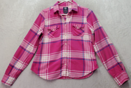 American Eagle Outfitters Shirt Women Medium Pink Plaid Favorite Fit But... - £15.88 GBP