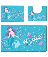 Kids Mermaid Bath Mat Set Non-Slip Absorbent Rugs - $151.07 CAD