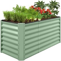 Outdoor Metal Raised Garden Bed For Vegetables, Flowers, Herbs - 4x2x2ft - £72.68 GBP