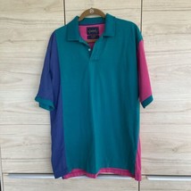 Vtg Arrow Company Polo Shirt Short Sleeve Multicolor Colorblock Mens Sz L (M30) - £18.67 GBP