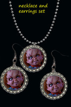 Chucky scary Child&#39;s Play movie earrings and necklace set childs play sc... - $11.57 CAD