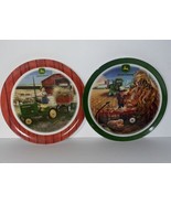 2 John Deere 8&quot; Plastic Melamine Plate, Gibson  Green Tractor With Boy a... - £11.12 GBP