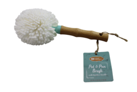 Pot and Pan Brush with Natural Bamboo Handle Soft Scrubber Will Not Scra... - $128.84 MXN