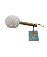 Pot and Pan Brush with Natural Bamboo Handle Soft Scrubber Will Not Scra... - $6.92