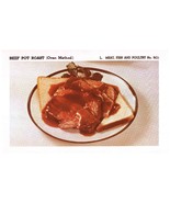 Vintage 1950 Beef Pot Roast Print Cover 5x8 Crafts Food Decor - $367.96 MXN