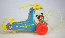 VINTAGE 1970s Fisher Price Mini Copter Pull Toy #448 - $24.74