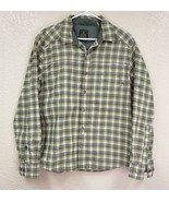 prAna Shirt Men’s Medium Breathe Green Plaid Button Down Long Sleeve Nylon - €15,04 EUR