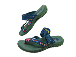 Skechers Womens Navy Blue Reggae Zig Swag Multicolor Strap Flip Flop Sandal Sz 7 - £27.34 GBP